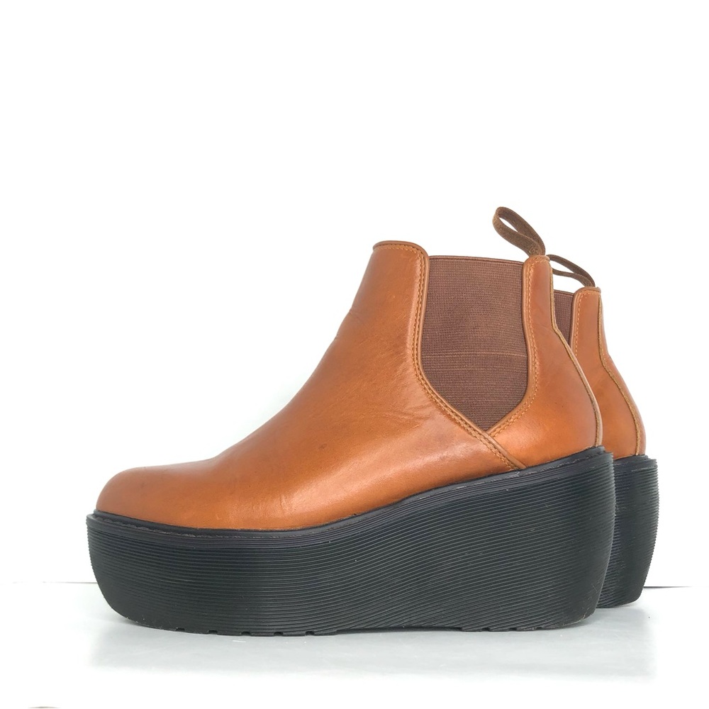 Dr Martens Aerial Chelsea Brown Leather Platform Wedge Bootie Women’s 8 Shoes - Picture 4 of 13